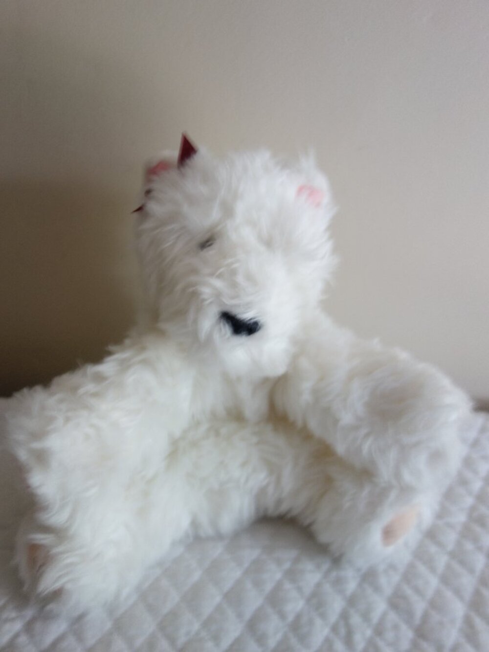 Vntg VICTORIA’S SECRET x GUND White Plush Terrier Plush Stuffed Animal